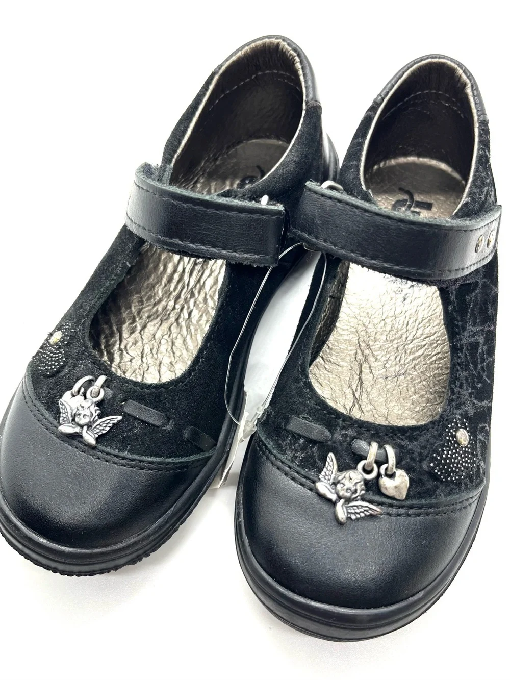 Toddler girls black leather maryjane from France US 8 NWT